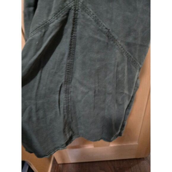 Abercrombie & Fitch Olive Green Distressed Strappy Pocket Dress L - Picture 5 of 6